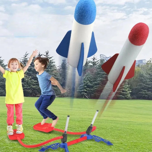 Enfants en plein air jouet en plein air pompe à fusée en plein air, la pression de l'air en plein air monte en flèche, ensemble de fusée saute, jeu de lance-roquettes aérodynamiques, cadeau de jouets pour enfants