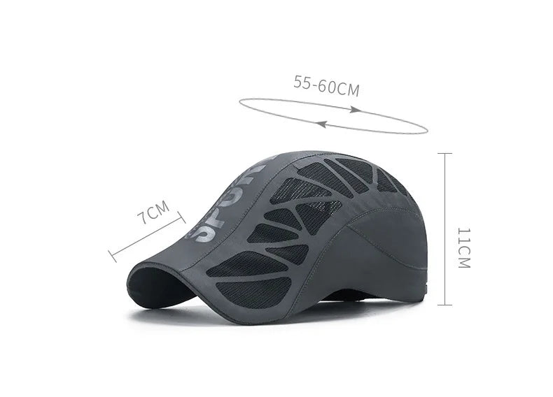 Gorra de deporte con alfabeto para hombres, nueva gorra de verano de malla transpirable, sombra de secado rápido, gorra de protección solar para exteriores