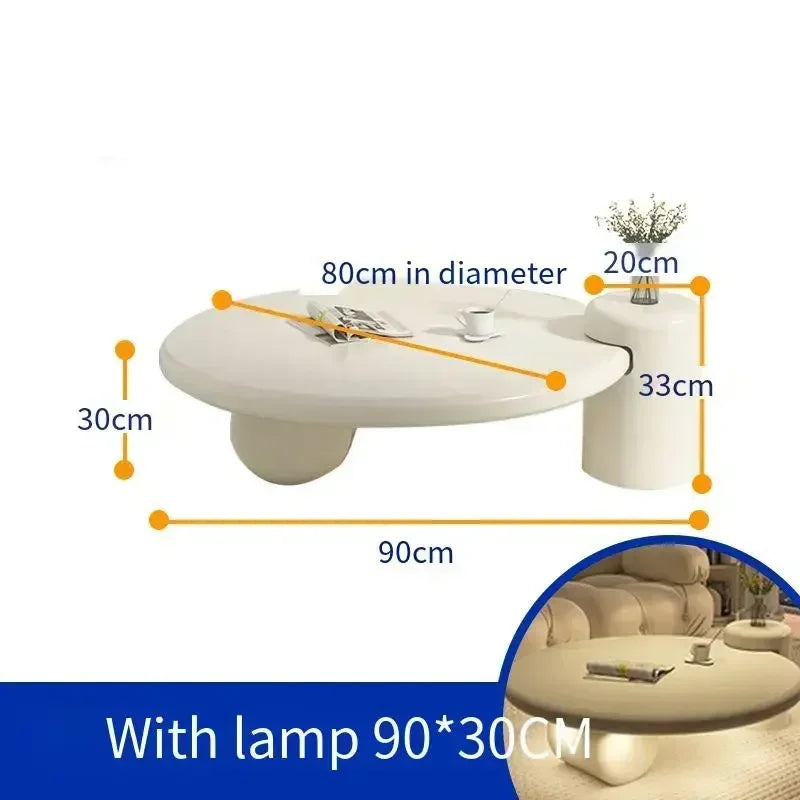 Lampe de table ronde simple nordique — design, tables basses, petit, blanc, mignon, meubles