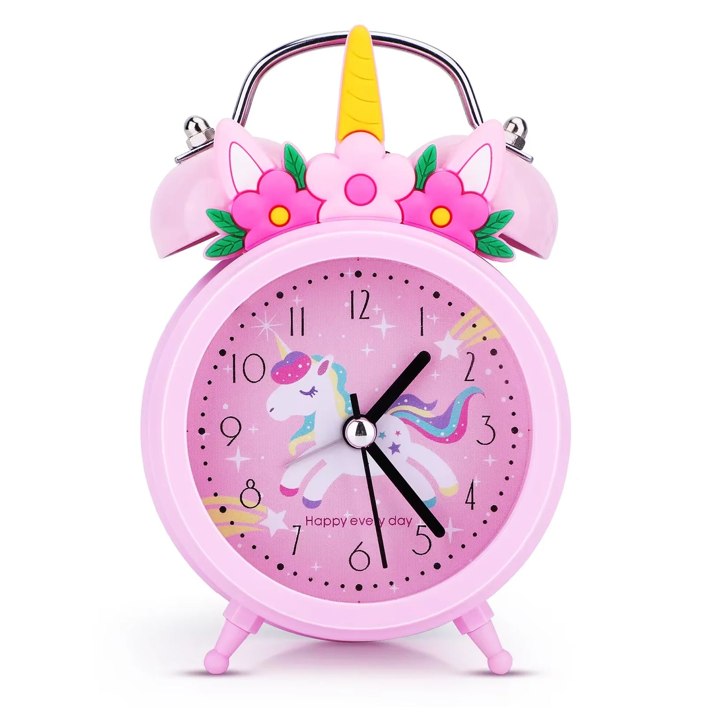 Unicornio para despertador infantil, despertador luminoso, reloj de doble campana con retroiluminación, despertador, bonito reloj de escritorio, decoración del hogar, despertador, radio despertador, regalos para niños