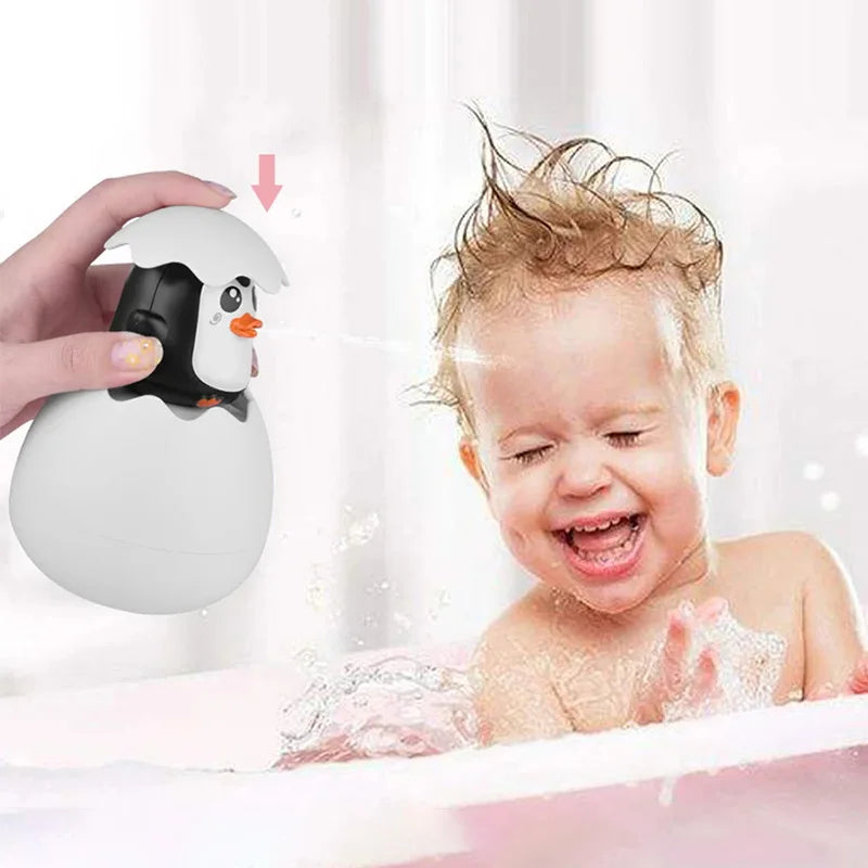 Juguete de baño para bebé, pato bonito, pingüino, huevo, rociador de agua, baño, ducha, juguetes de agua para nadar, regalo para niños
