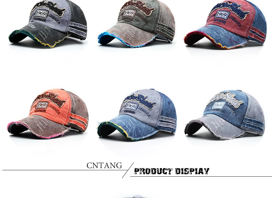 CNTANG Summer Fashion Vintage Baseball Cap Casual Washed Cotton Snapback Embroidery Caps For Men Women Fashion Hat Unisex Gorras