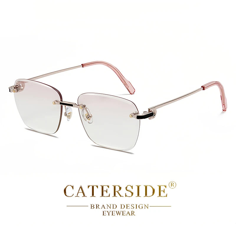 CATERSIDE nuevas gafas de sol sin montura, gafas de sol degradadas para hombre, gafas de sol retro de negocios para mujer, UV400, gafas de sol para hombre