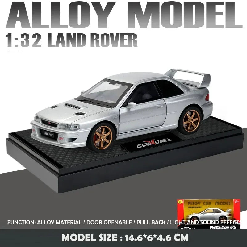 Simulation 1:32 Subaru Impreza WRX 22B STI Modified Diecast Alloy Metal Car Model Miniature Car for Kids Boys Birthday Gift