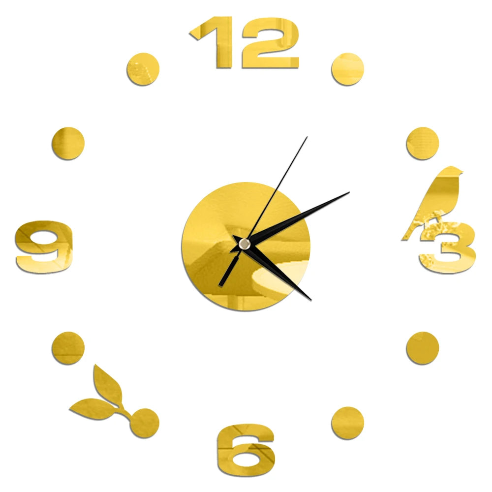 Creative Frameless Wall Clock, Silent Wall Sticker for Home, Acrylic Mirror Sticker, Wall Decor for Living Room and Office, DIY