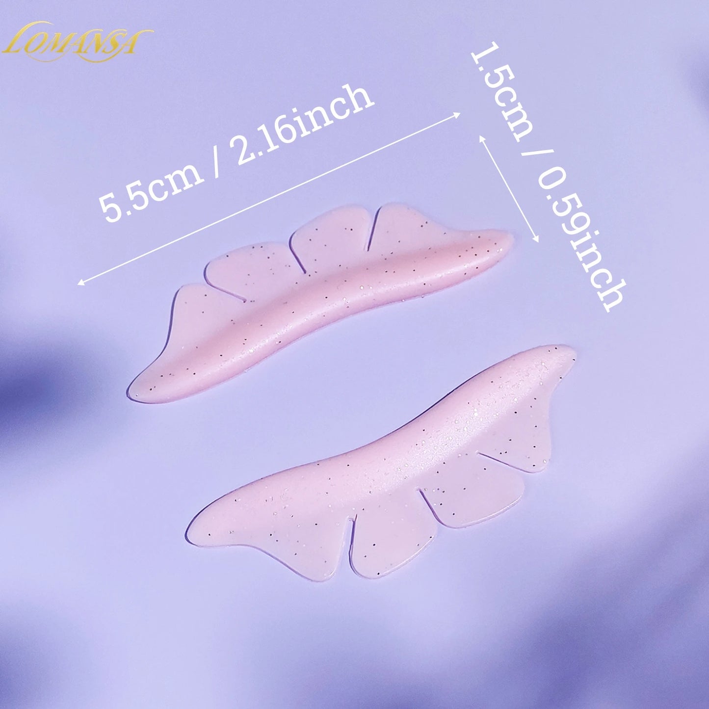 Lomansa 1 Pair Silicone Glitter Butterfly Eyelash Lift Pads Eyelash Perm Rod Shield Eyelash Lifting 3D Eyelash Curler Accessories Tool
