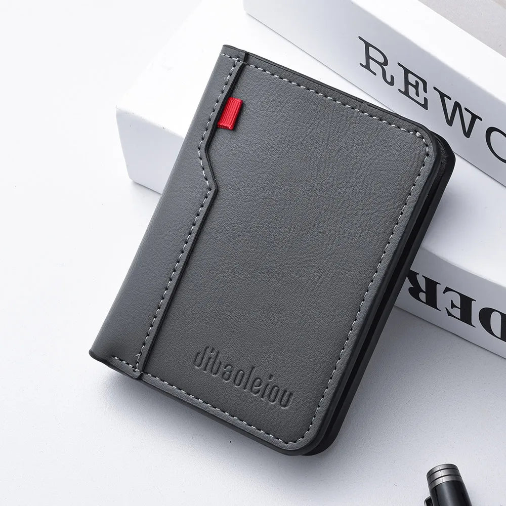 Mini portefeuille Ultra-fin en cuir PU souple pour hommes, 1 pièce, porte-cartes de crédit, court et Vertical, de haute qualité
