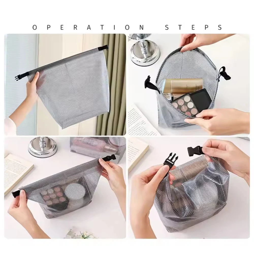 Bolsa de maquillaje de viaje de 1/2 piezas: de gran capacidad, impermeable, portátil, adecuada para natación y transporte al aire libre.