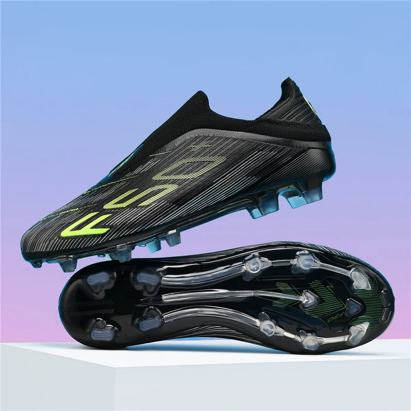 Chaussures de Football Homme Crampons TPR Cuir Verni — Terrain Gazon & Futsal EU 31–48