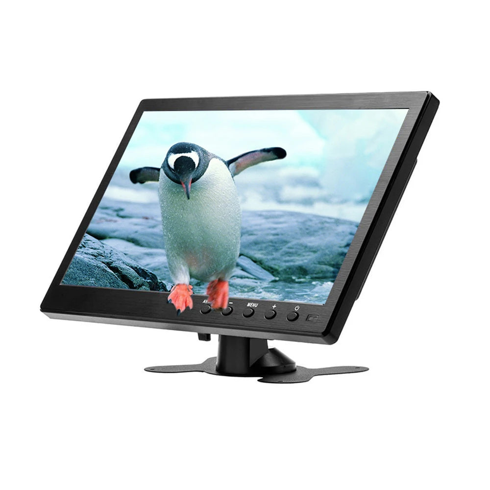Podofo Monitor de coche LCD HD de 10.1" 1024*600, mini TV, monitor LCD de pantalla digital con HDMI/VGA/AV/USB/SD/TV/reproductor de DVD para vigilancia