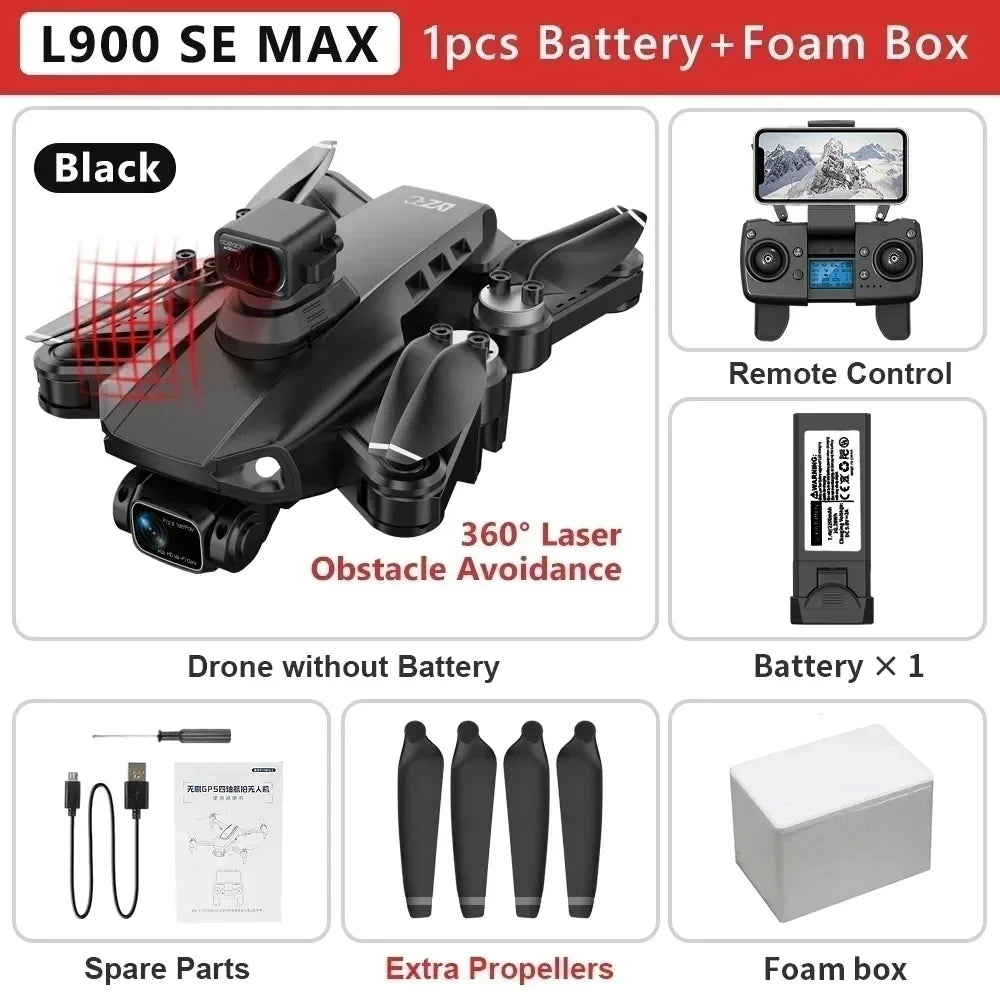 L900 Pro SE MAX 4K GPS Drone, Professional HD 5G WIFI 360° Dual Camera Brushless Motor Obstacle Avoidance RC FPV Quadcopter Drone