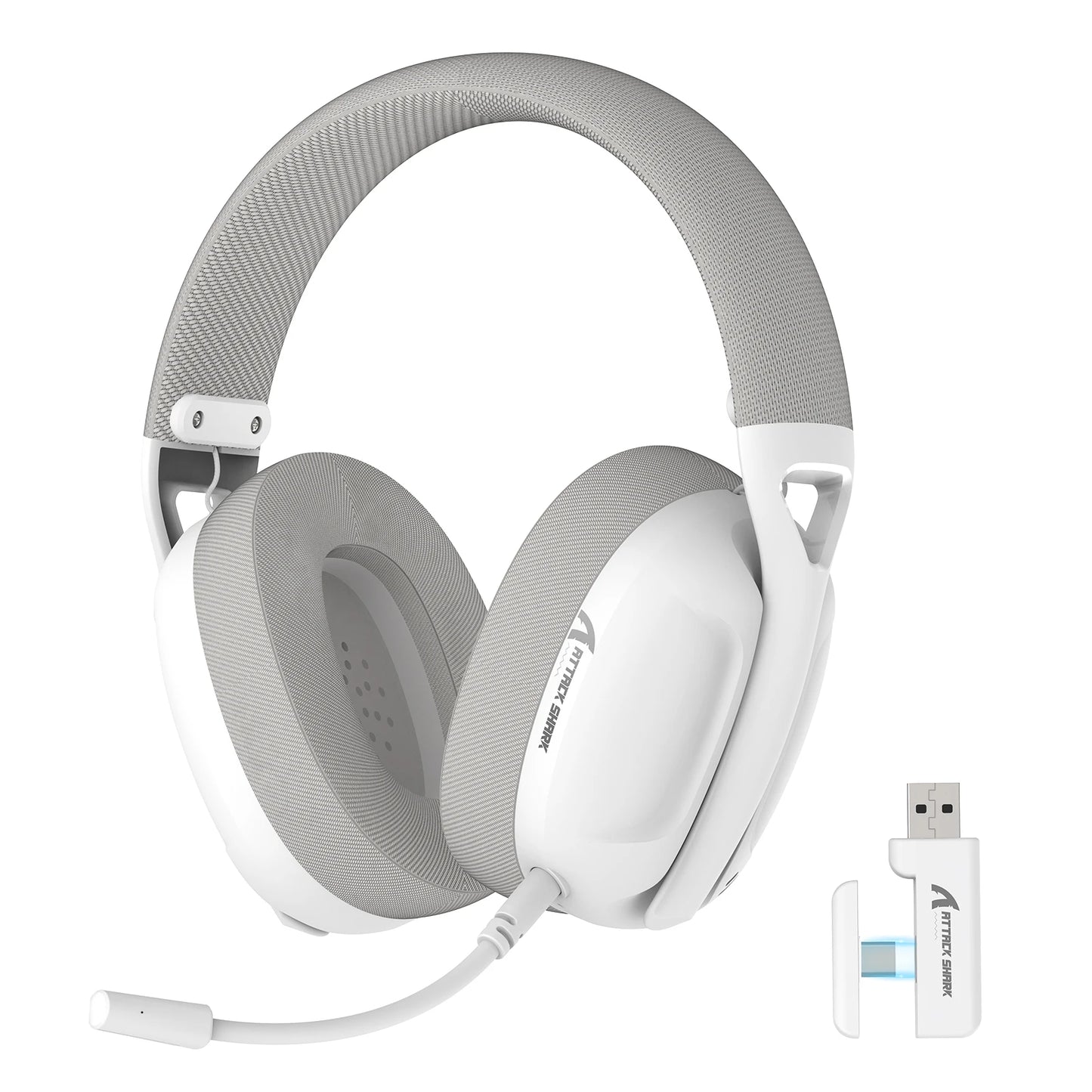 ATTACK SHARK L80 – Casque gaming ultra-léger 180g, Bluetooth/2.4G/filaire, son stéréo 5.1 canaux