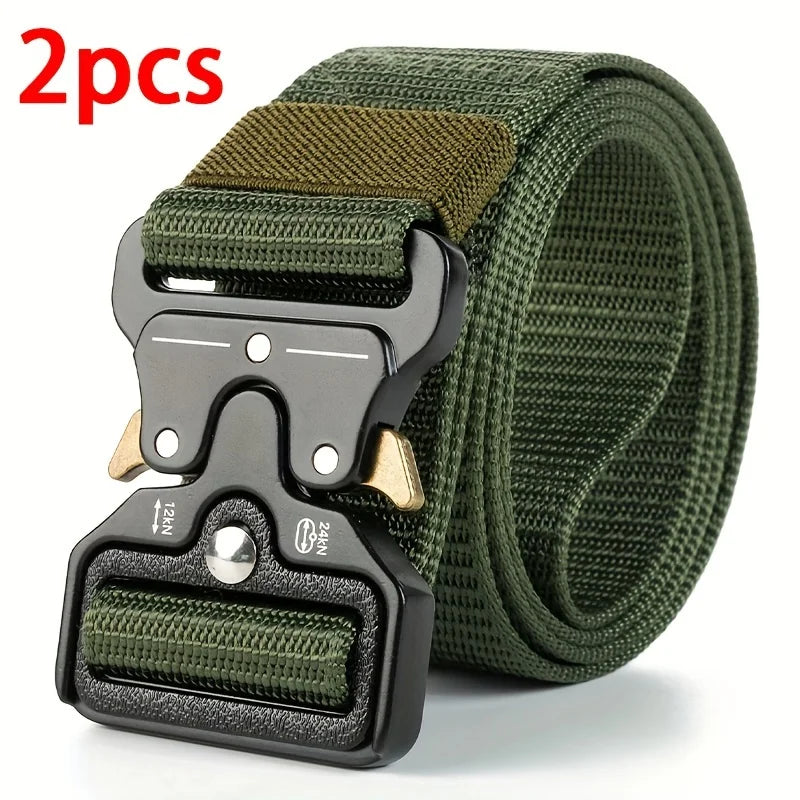 Versatile Tactical Belts for Men, Durable, Adjustable Design, for Outdoor Sports Enthusiasts, Pair with Jeans, for Men and Women, 1 Piece/2 Pieces