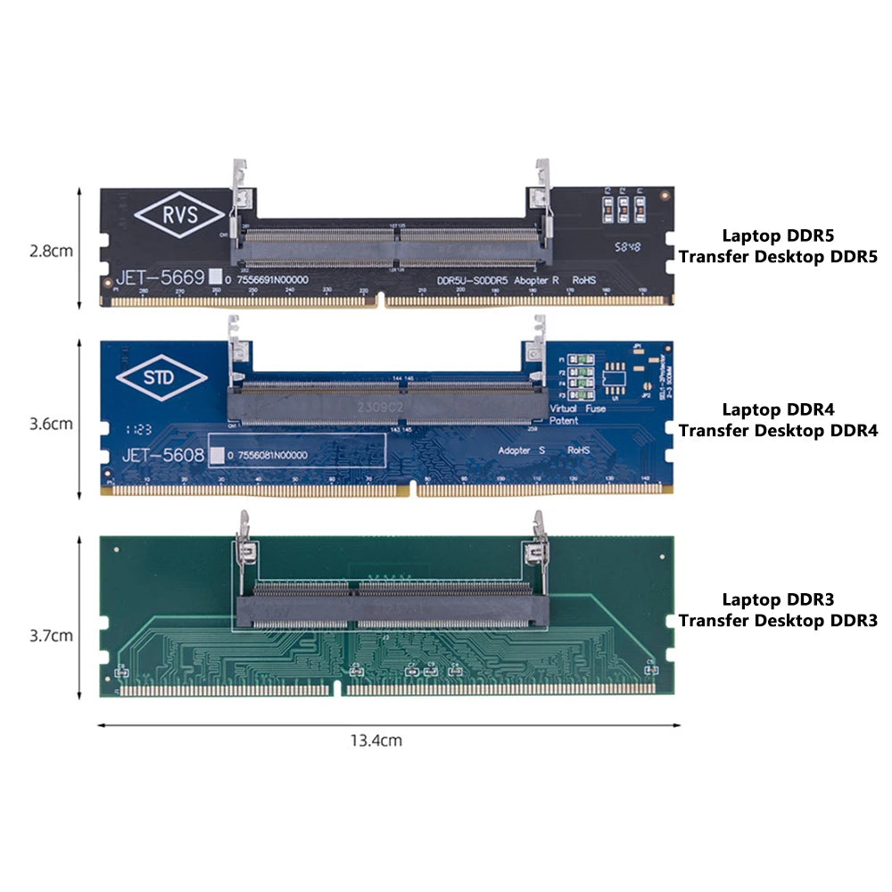 Carte adaptateur de mémoire pour ordinateur portable DDR3 DDR4 DDR5, carte SO-DIMM vers carte PC DIMM, mini connecteur de mémoire RAM