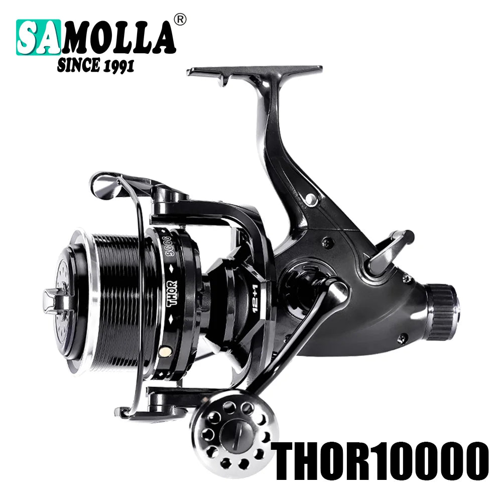 Nouveau Moulinet De pêche à la carpe moulinets à filature Max Double traînée 27kg 12 + 1BB Carretilha De Pesca accessoires Mar Peche En Mer sel/eau douce