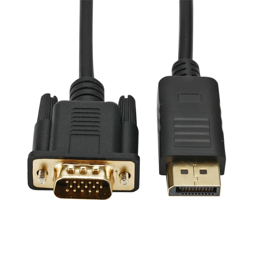 Convertisseur DisplayPort vers VGA 1.8M, adaptateur de connexion DP vers VGA, câble Full HD 1080P de 1.8m pour ordinateur de bureau, ordinateur portable, moniteur TV, projecteur