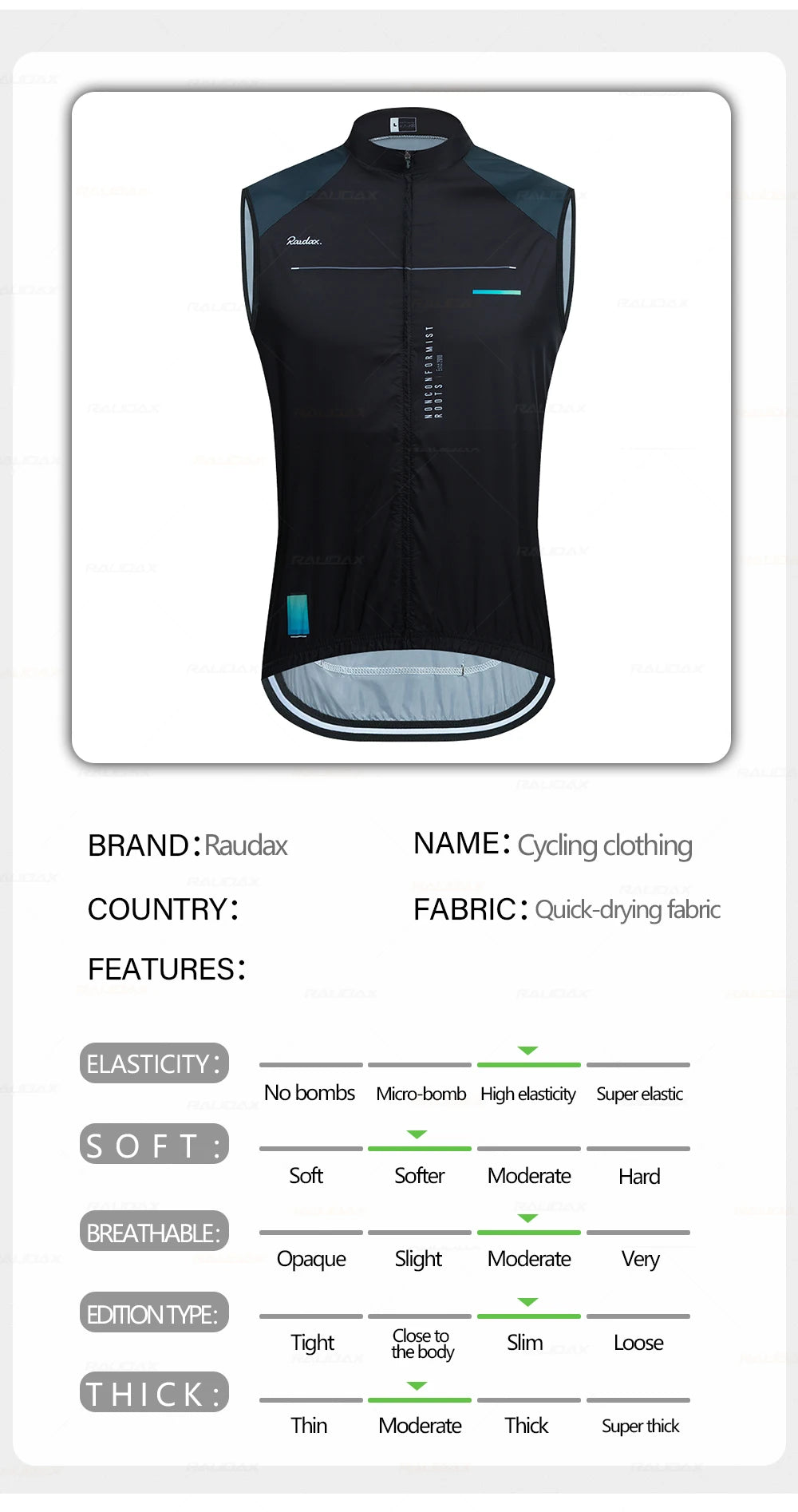 Gilet de cyclisme sans manches en maille — maillot de corps, coupe-vent, vêtements de moto