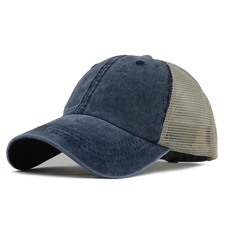 Brand Washed Cotton Mesh Cap for Men Women Gorras Snapback Baseball Caps Dad Hat Outdoor Cap