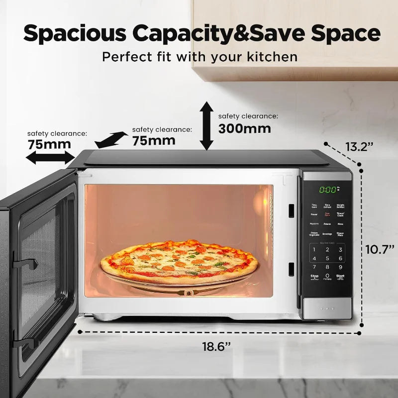 Four à micro-ondes de comptoir 0,9 pi³ — 6 menus automatiques, verrouillage enfant, 10 niveaux de puissance