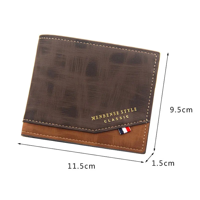 Portefeuilles Courts pour Hommes, Porte-Monnaie Fin Classique, Porte-Photo, Petit Portefeuille Masculin, Porte-Cartes de Qualité, Portefeuilles en Cuir Givré pour Hommes