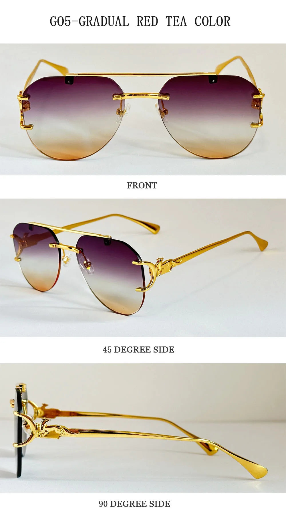 Lunettes de soleil femmes sans monture ovale — mode, vintage, 2025