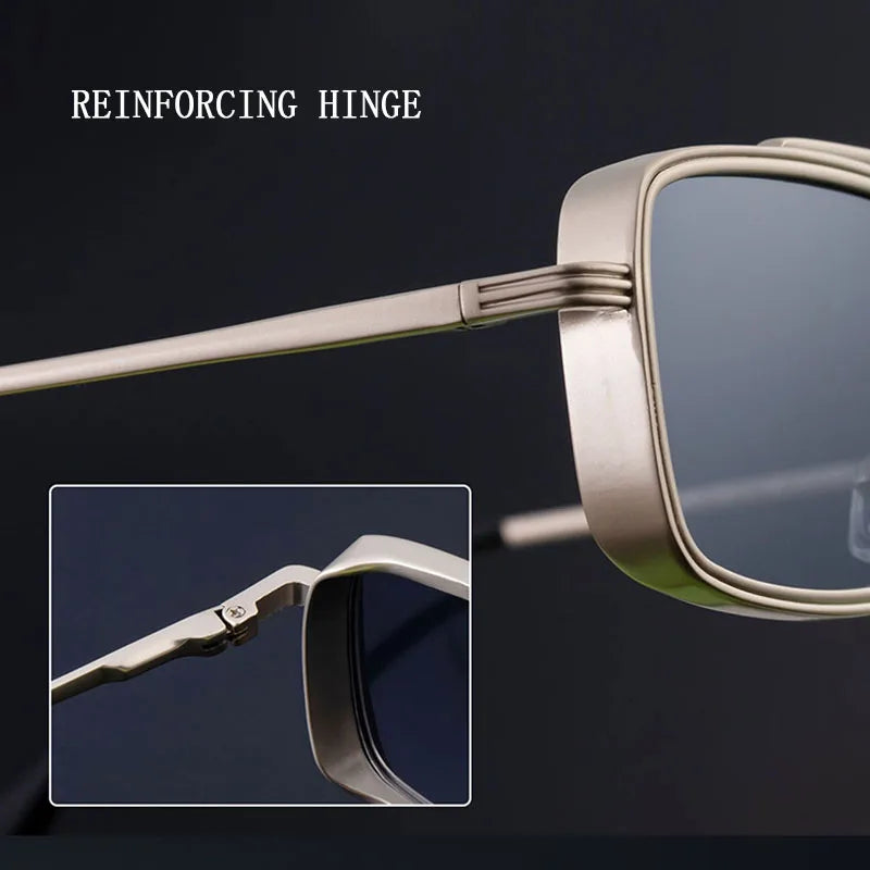 Lunettes de soleil carrées Steampunk hommes et femmes — punk, rétro, mode, vintage, 2025