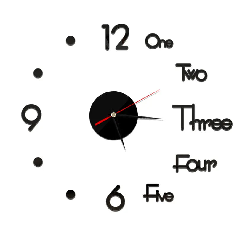 Creative Frameless Wall Clock, Silent Wall Sticker for Home, Acrylic Mirror Sticker, Wall Decor for Living Room and Office, DIY