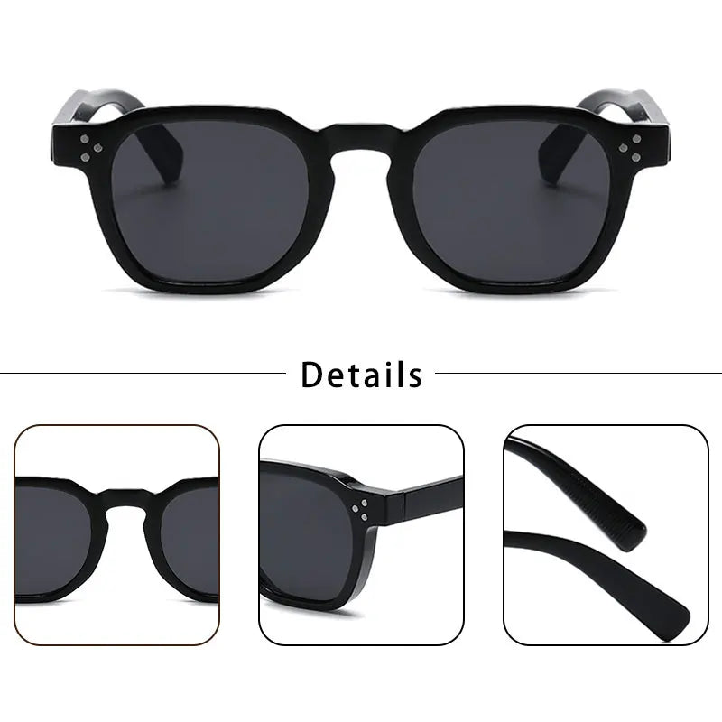 Lunettes de soleil carrées rétro style punk — hommes et femmes, voyage, fête, protection UV400, été