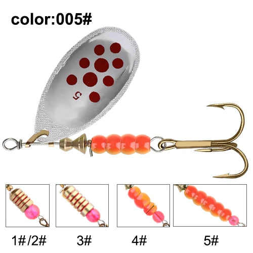 NGB métal leurre de pêche Spinner appâts 1 pièces 3.9g 4.6g 7.4g 10.8g 15g cuillère rotative leurres Spinners avec triples crochets brochet appâts