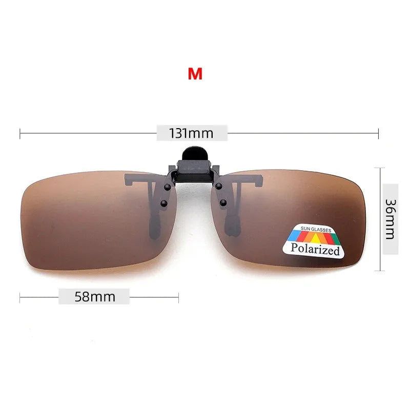 Lunettes de soleil polarisées à lentilles grises, 4 couleurs, Clip rabattable UV 380, pour la conduite, la pêche, la Vision nocturne