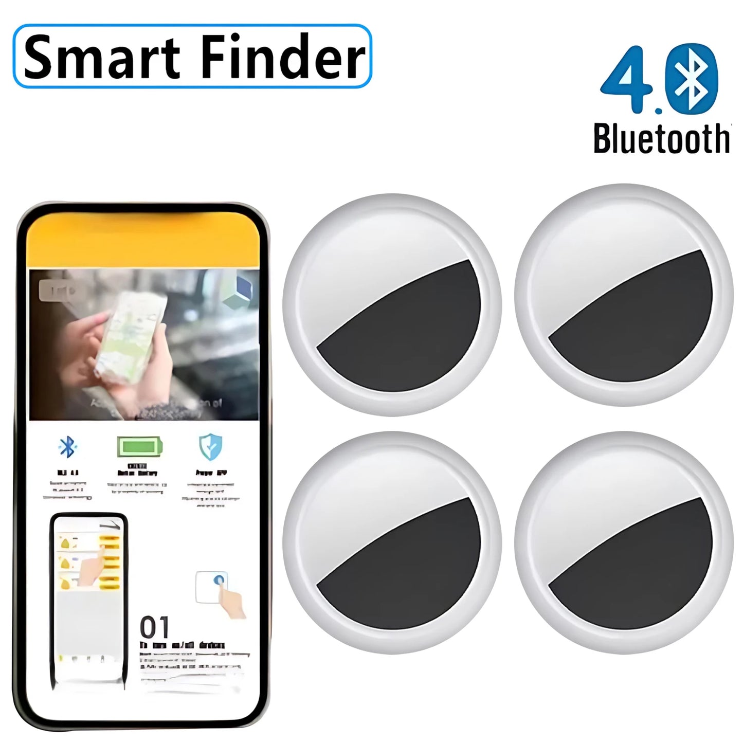 Mini rastreador GPS inteligente Bluetooth, funciona con sistema Android e iOS, rastreador de escucha, Mini localizador global, detector de llaves para mascotas