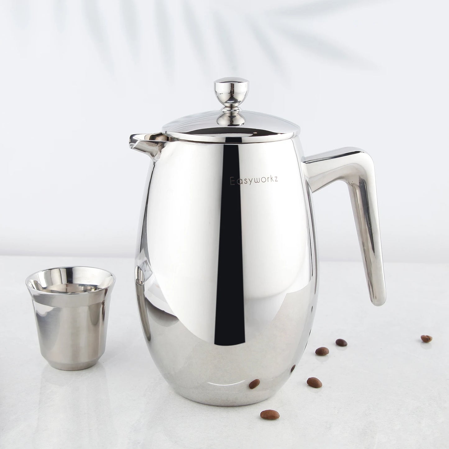 Easyworkz Nando Prensa francesa Cafetera térmica aislada de doble pared Cafetera de acero inoxidable 304