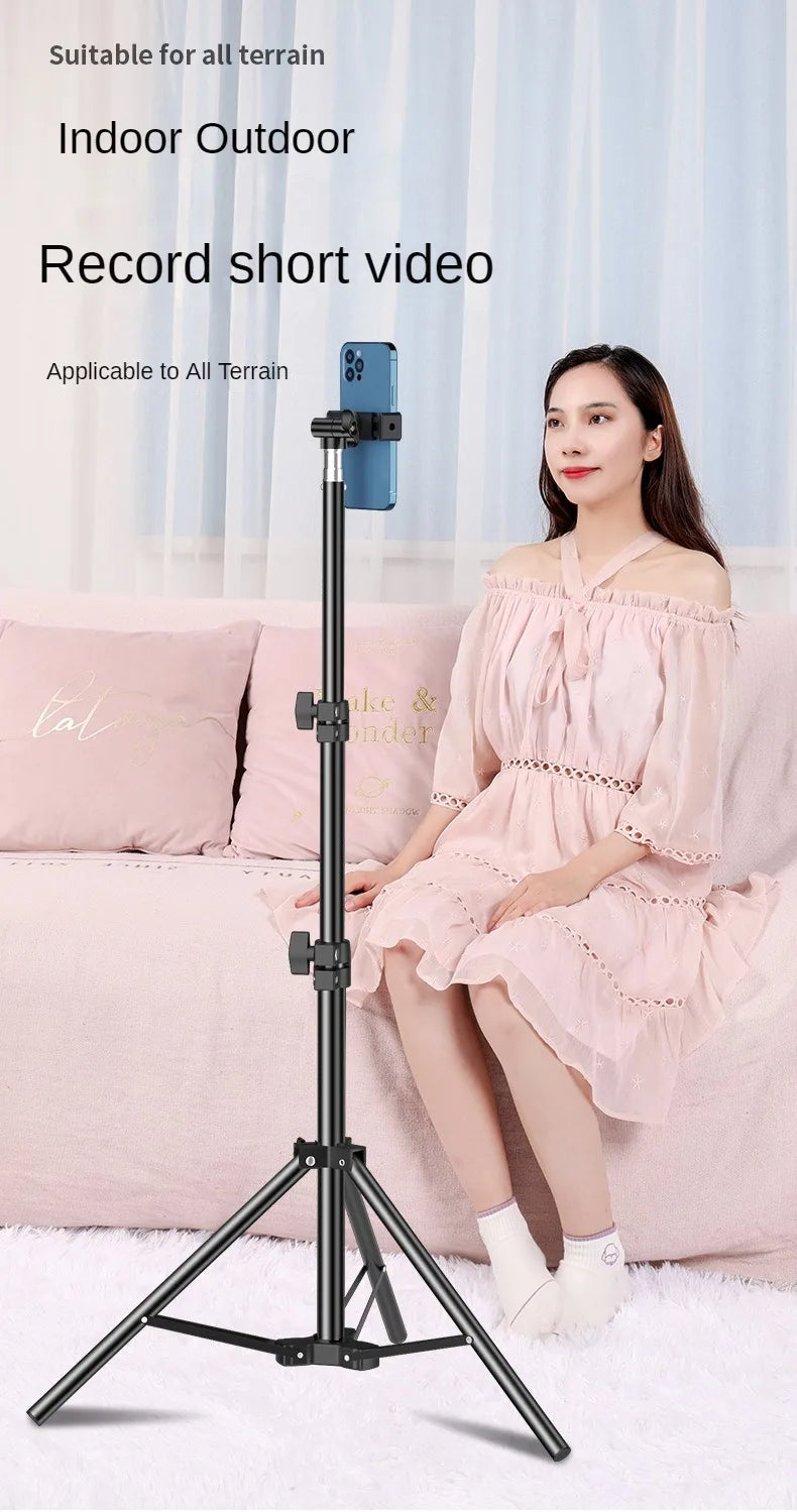 Trépied de diffusion en direct de 160cm, Type d'atterrissage, ancre de caméra, cadre lumineux pour Selfie, thermomètre en métal, support pour téléphone