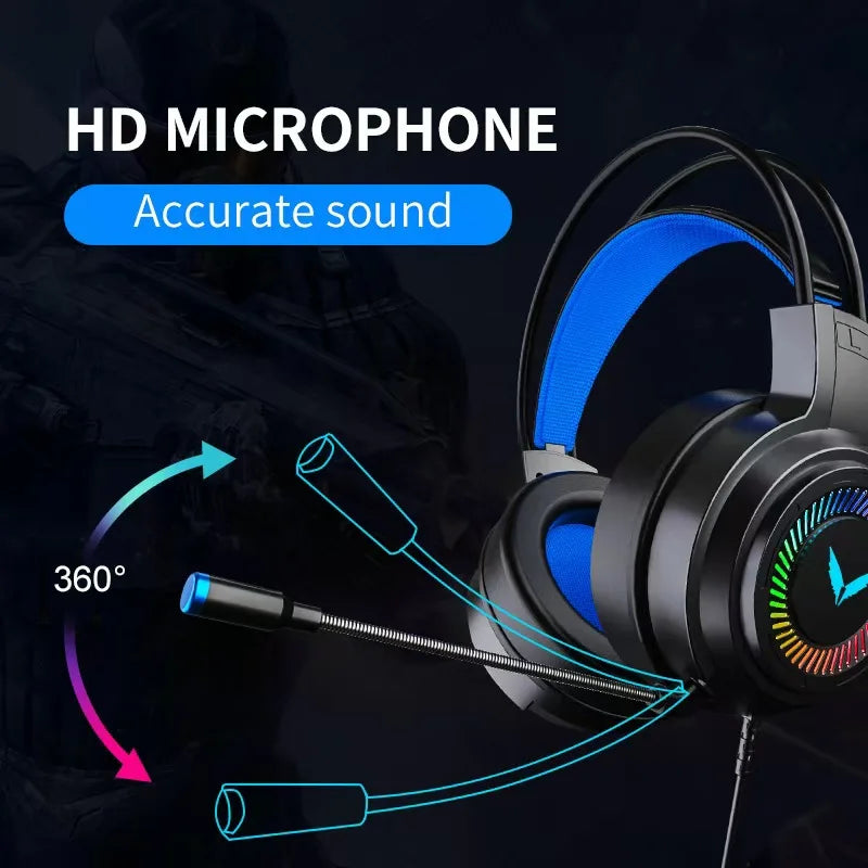 G58 auriculares gaming con cable 7.1 canales PUBG, cascos para ordenador portátil