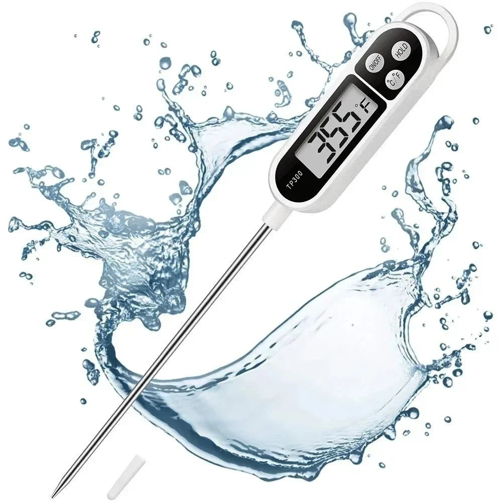 Thermomètre alimentaire numérique — sonde viande, BBQ, four, eau, huile, cuisson, électronique