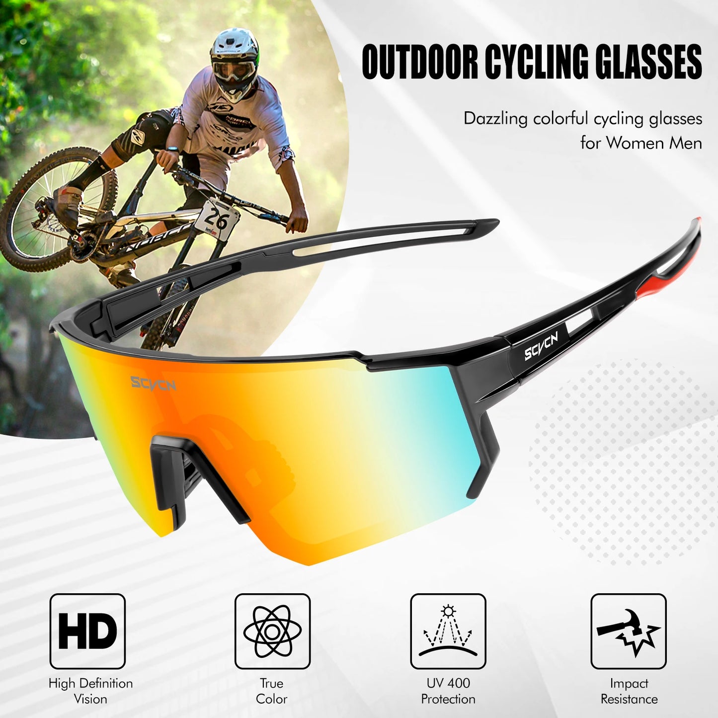 Lunettes Cyclisme Extérieur UV400 — VTT Sport Escalade Pêche Homme Femme