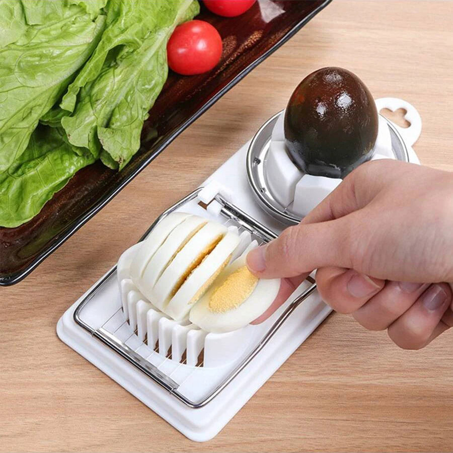 Coupe-œufs multifonctionnel à Base PP 2 en 1, coupe-œufs à traction en fil d'acier inoxydable pour suspendre des outils d'accessoires de cuisine de haute qualité