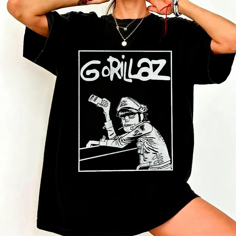 T-shirt groupe rock vintage Y2K — streetwear Harajuku, manches courtes, imprimé membres