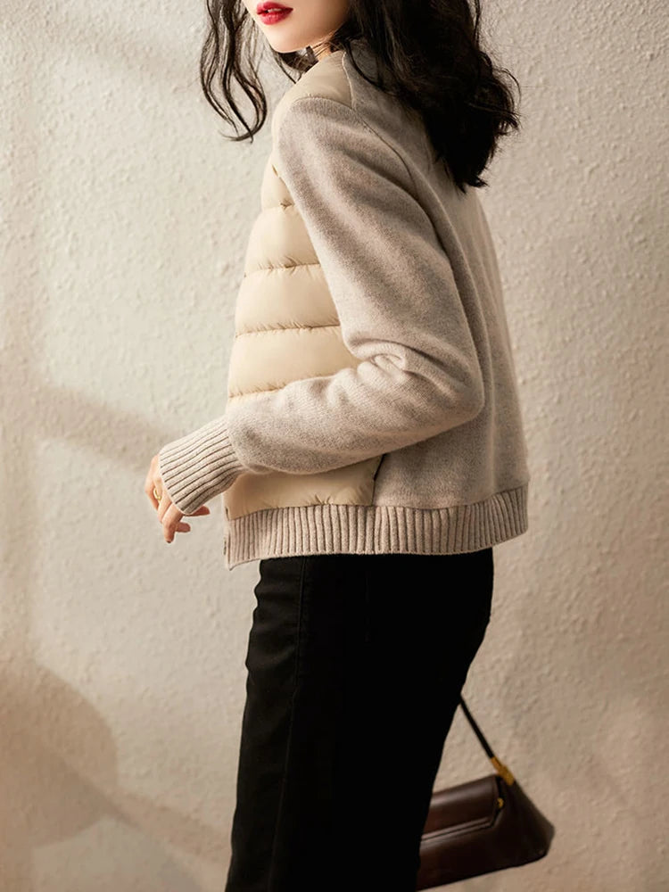 2025 hiver pull Patchwork Parka femmes doudoune Ultra léger chaud manteau décontracté femme doudoune surdimensionné vêtements d'extérieur