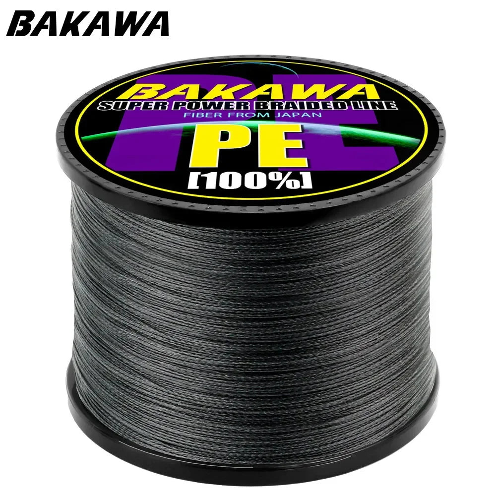 BAKAWA-Lignes de pêche tressées, Multimessieurs, Fil de carpe, Degré de conversion, PE, 4 brins, Japon, 100m, 300m, 500m, 1000m