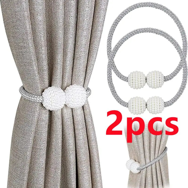 2/4 piezas, perlas magnéticas, clips para cortinas, alzapaños, hebillas, ganchos para colgar, bolas de hebilla, accesorios decorativos para cortinas.