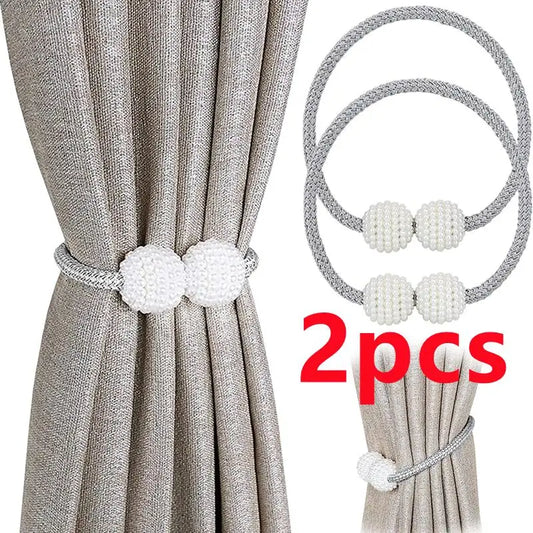 2/4 piezas, perlas magnéticas, clips para cortinas, alzapaños, hebillas, ganchos para colgar, bolas de hebilla, accesorios decorativos para cortinas.