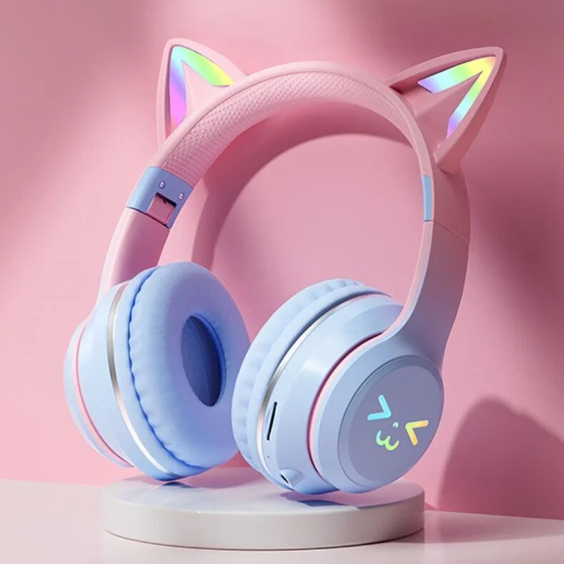 GRB Glow Gaming Médiateur set, Gamer Stereo Bass, Cat Ear, Earpods sans fil, Écouteurs Bluetooth, Câble TYPE-C, Casque Bluetooth, Mains libres