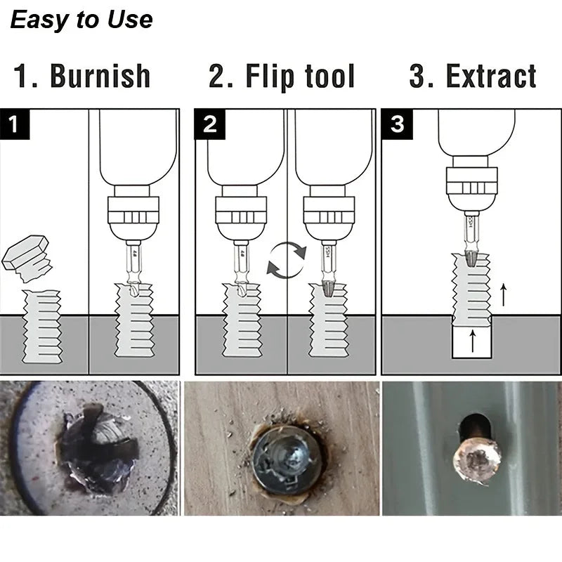 Kit Extracteurs Vis Endommagées — Foret HSS, Dissolvant Vis Cassées & Dénudées, Outils Électriques