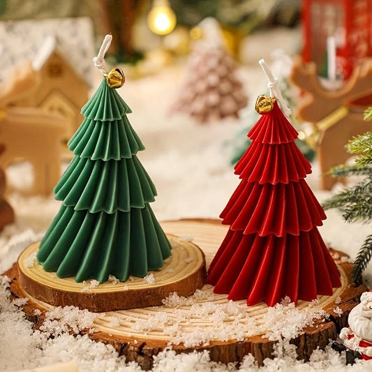 Molde de silicona para velas de árbol de Navidad, bricolaje, yeso, cemento, forma de árbol de Navidad, resina de silicona