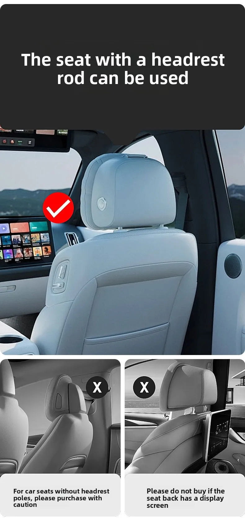 360 °   Table rotative pour plateau de voiture – Support de siège arrière en ABS, porte-ordinateur portable et porte-boissons pour les voyages sur route