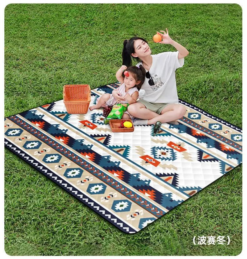 Couverture de pique-nique imperméable, grande couverture de plage 200x200CM, tapis de pique-nique extérieur, tapis de plage avec poignée de transport pour le Camping, la plage