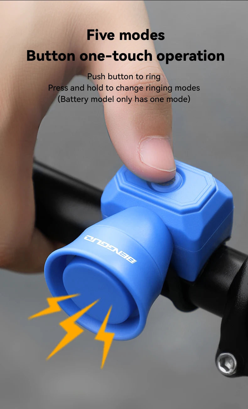 Klaxon de vélo électrique 130db klaxon de vélo fort pour adultes enfants VTT/Scooter/Ebike cloches de vélo électroniques étanches