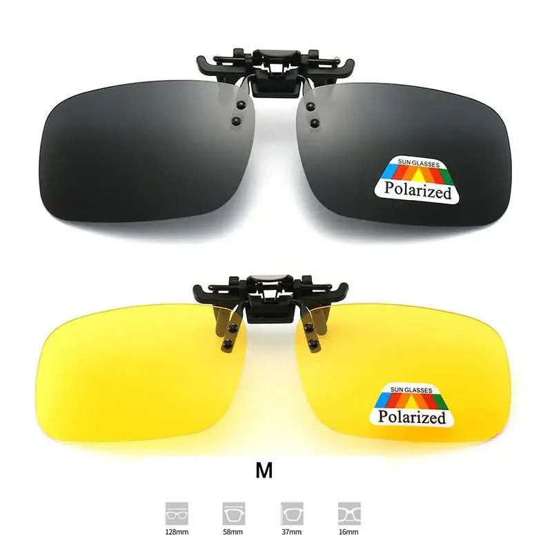 Lunettes de soleil polarisées à lentilles grises, 4 couleurs, Clip rabattable UV 380, pour la conduite, la pêche, la Vision nocturne