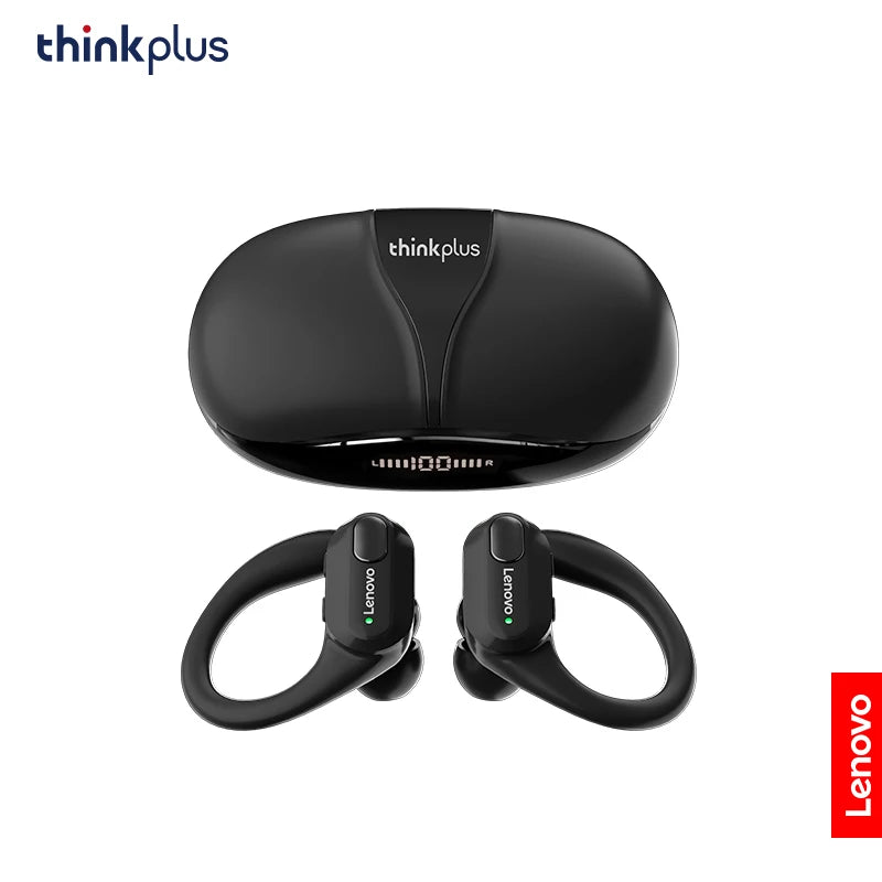 Lenovo XT80 – Auriculares deportivos inalámbricos, con micrófonos, control de botón, pantalla de alimentación LED, sonido estéreo de alta fidelidad, auriculares con traductor de IA